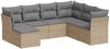 vidaXL 7-tlg. Garten-Sofagarnitur mit Kissen Beige Poly Rattan 3217989 Bild 2