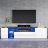 TV-Schrank 180 x 40 x 45 cm in Weiß/Schwarz, Hochglanzfront mit LED, 2 Schubladen und 2 Türen Bild 4