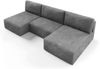 Wohnlandschaft Sofa mit Schlaffunktion NATALIA in Stoff Tilia Grau Bild 3