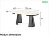 MEBLINI Esstisch Rund Ausziehbar aus Metall - 100-176x76 cm - CONEY - Chromix Weiß/Schwarz Matt - Loft - Esszimmertisch Modern - Küchentisch - Ausziehtisch - Round Dining Table Bild 3