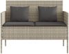 vidaXL Gartenbank mit Kissen Hellgrau Poly Rattan 365776 Bild 4