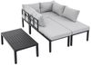 REDOM Gartenlounge-Set 6-Sitzer, Grau, verzinkter Eisenrahmen, (Set, 2-tlg, Inklusive Tisch mit verzinkter Eisenplatte), Modulares Sofa mit verstellbaren Beinen, abnehmbare Rückenlehne Bild 2