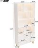 Bücherregal, Beine aus Massivholz, mehrere Ablagefächer, Doppeltüren, LED-Farbwechsel-Ambientelicht, Fernbedienung, einfache Form, Weiß, 80 x 30 x 173 cm Bild 5