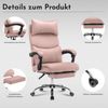 Ergonomischer Bürostuhl, höhenverstellbarer Drehstuhl mit doppelt verstellbarer Lendenwirbelstütze, PU Leder, Pink Bild 2