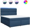 vidaXL Boxspringbett mit Matratze Blau 180x200 cm Stoff 3293672 Bild 2