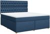 vidaXL Boxspringbett mit Matratze Blau 180x200 cm Stoff 3293672 Bild 3
