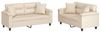 vidaXL 2-tlg. Sofagarnitur mit Kissen Beige Mikrofasergewebe 3202331 Bild 2