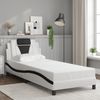 vidaXL Bettgestell "Viana" mit LED ohne Matratze Weiß und Schwarz 80x200 cm 3213986 Bild 4