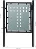 vidaXL Schwarzes Einzeltor für Zäune 100 x 100 cm 141685 Bild 5
