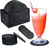 Montegoni Glasuntersetzer Filz Untersetzer 14er Set inkl. Box, Schwarz untersetzer für gläser, Zubehör für Tisch Design Glasuntersetzer für Getränke, Bar, Tassen, Glas - Tischuntersetzer, 14-tlg, Glasuntersetzer Bild 2