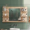 Badspiegelschrank Wilbur Goldkraft Eiche 78 x 50 cm mit Regalen Vicco Bild 3