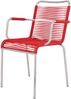Stuhl Stapelsessel Spaghetti aus Aluminium, Retro Chic, rot, wetterfest und stapelbar für Outdoor Bild 2