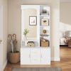Flurschrank 90 cm mit Spiegel, Schuhschrank, Regalen, 2 Türen, 2 Schubladen, modernes Garderobenregal für Eingangsbereich Bild 3