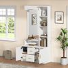 Flurschrank 90 cm mit Spiegel, Schuhschrank, Regalen, 2 Türen, 2 Schubladen, modernes Garderobenregal für Eingangsbereich Bild 2