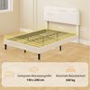 HOMCOM Bettgestell mit verstellbarem gepolstertem Teddy-Fleece-Kopfteil (Doppelbett, 1-tlg, Modern Metallbett), 300 kg Traglast, einfache Montage, Weiß Bild 3