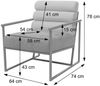 Lounge-Sessel HWC-O38, Cocktail-/Polstersessel Clubsessel, Stoff/Textil (420 g/m²) Metall MVG ~ beige, Polster blau-grün Bild 3