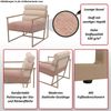 Lounge-Sessel HWC-O38, Cocktail-/Polstersessel Clubsessel, Stoff/Textil (420 g/m²) Metall MVG ~ beige, Polster blau-grün Bild 2
