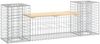 vidaXL Gartenbank aus Gabionen 183x41x60,5 cm Massivholz Kiefer 834387 Bild 2