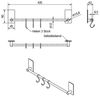 SO-TECH® Handtuchhalter Selbstklebende Hakenleiste TALIDA 435 - 735 mm, aus Edelstahl mit 3 S-Haken Bild 3