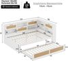 Schlafsofa Weiß Mit Rattan 140x200 Ausziehbett Multifunktionale Ladestation Massivkiefer 120kg Tragkraft Doppelbett Gästebett Bild 4