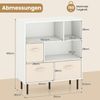 6-Würfel Bücherregal mit 3 Abnehmbaren Faltbaren Stoffschubladen 3-stufige Kommode Weiß Bild 2
