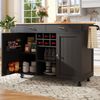 Moderne Kücheninsel Küchenschrank Buffetschrank Speisewagen mit Holzmaserung Multifunktionale Esstisch mit Speicherraum Holz Schwarz 102 x 45 x 92 cm Bild 2