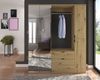 Schuhschrank mit Spiegel Line-Up in Eiche 60 x 193 cm Bild 5