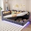 Flieks Daybett, Polsterbett 90x200cm mit hydraulischem Stauraum LED-Leiste USB/TYP-C Bild 5