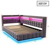 Flieks Daybett, Polsterbett 90x200cm mit hydraulischem Stauraum LED-Leiste USB/TYP-C Bild 4