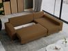 Ecksofa mit Schlaffunktion L-Form mit Bettkasten - DORIAN-Non - Braun Boucle Bild 3