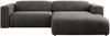 Ecksofa PASADENA, freistehendes Ecksofa, breite Armlehnen, Federsitz - rechts - Dunkelgrau Velours Bild 5