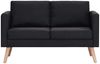 vidaXL 2-Sitzer-Sofa Stoff Schwarz [281359] Bild 3