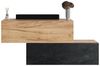 Planetmöbel Garderoben-Set Flur Möbel Garderobe, (Kompaktgarderobe mit Klappe als Stauraum, Hängeschränke 2 x 100 cm Gold Eiche & Gold Eiche / Schwarz Charcoal), Wandgarderobe (ohne Spiegel) Bild 5