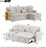 Merax Schlafsofa, 3-Sitzer-Sofa, Corner Sofa Bett Eckcouch Couch L-Form Schlafcouch Ausziehbar, Bettkasten und integriertem Regal, Beige Bild 4