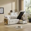 Merax Schlafsofa, 3-Sitzer-Sofa, Corner Sofa Bett Eckcouch Couch L-Form Schlafcouch Ausziehbar, Bettkasten und integriertem Regal, Beige Bild 2
