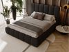 GRAINGOLD Imperial Doppelbett 120x200, mit hohem Kopfteil, Bettkasten, Bouclé-Stoff, Schwarz Bild 4