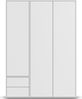 rauch Kleiderschrank Nabila, Drehtürenschrank, Garderobenschrank, 3-türig, 2 Schubkästen, mit 1 Kleiderstange und 3 Einlegeböden, Farbe Weiß, mit Push-to-Open Funktion, 140x194x53cm Bild 2