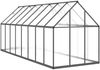 vidaXL Gewächshaus mit Fundamentrahmen Anthrazit 445x169x195 cm Alu 3266334 Bild 5