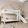 Bett 90x200 cm mit Rutsche – Haus-Etagenbett mit Schutzgeländer und platzsparendem Design Bild 2