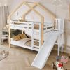 Bett 90x200 cm mit Rutsche – Haus-Etagenbett mit Schutzgeländer und platzsparendem Design Bild 3
