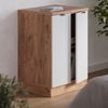 Küchenschrank für Dachschrägen R-Line Weiß Riffel 60 cm ohne Schräge mit 2 Türen Vicco Bild 4