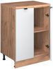 Küchenschrank für Dachschrägen R-Line Weiß Riffel 60 cm ohne Schräge mit 2 Türen Vicco Bild 3