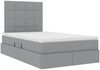 vidaXL Aufbewahrungsbett mit Matratze Hellgrau 120 x 190 cm Stoff 3371766 Bild 5