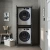 Roomart Waschmaschinenschrank DORA-I- Waschmaschinen- & Trocknerschrank mit Türen & Ausziehbrett – Waschküchenschrank für Waschmaschine & Trockner • Schwarz-Eiche Bild 3