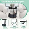 Rund Beistelltisch mit Aufbewahrungskorb Klein Sofatisch Modern Couchtisch Nachttisch Schwarz Bild 3