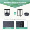 Rund Beistelltisch mit Aufbewahrungskorb Klein Sofatisch Modern Couchtisch Nachttisch Schwarz Bild 4