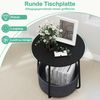Rund Beistelltisch mit Aufbewahrungskorb Klein Sofatisch Modern Couchtisch Nachttisch Schwarz Bild 5