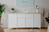 Finori Bertrix 51A Sideboard, Dekor Sandstein / weiß | Sideboard für Wohnzimmer | Maß: B x H x T ca. 177 x 92 x 40 cm | Sideboard mit 4 Türen und 1 Schubkasten Bild 2