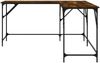 vidaXL Schreibtisch Räuchereiche 149x149x75 cm Holzwerkstoff 837584 Bild 5
