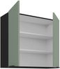 Küchen Hängeschrank 80 cm ARIA Aquamarin ultra matt + Schwarz matt, hochwertige Fronten mit Anti Fingerprint Beschichtung Küchenzeile Küchenblock Bild 3